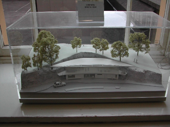 im Visitor Center: Modell des geplanten neuen Visitor Centers (Frühjahr 2004 )