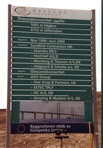 Bauschild mit den beteiligten Baufirmen