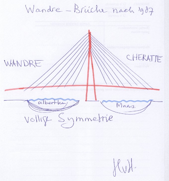 Skizze zur neuen Brücke nach 1987