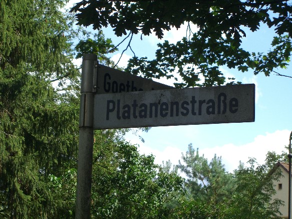 Platanenstraße ecke Goethestraße
