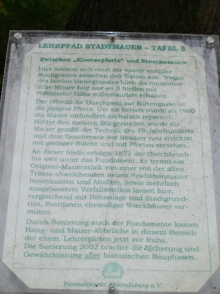 Festungsgrabenbrücke östl. der Stadtmauer