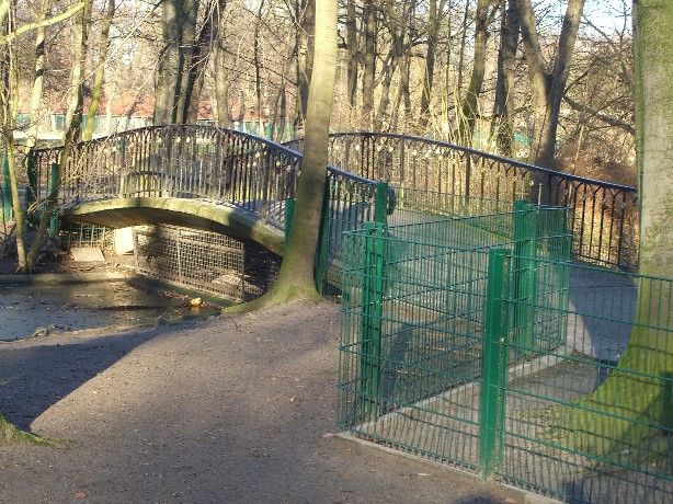 Tierparkbrücke am Wasservogelteich nahe Pavillion