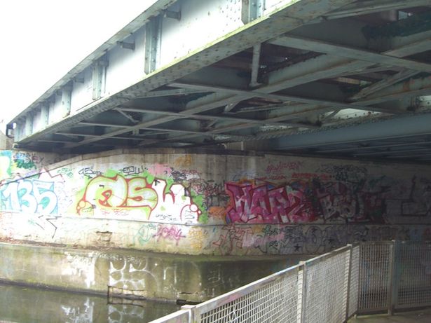 Industriegleisbrücke neben der Gartenfelder Brücke ü. de Schifffahrtskanal Berlin - Spandau