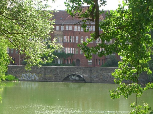 Woelkpromenadenbrücke / Schwanenteich