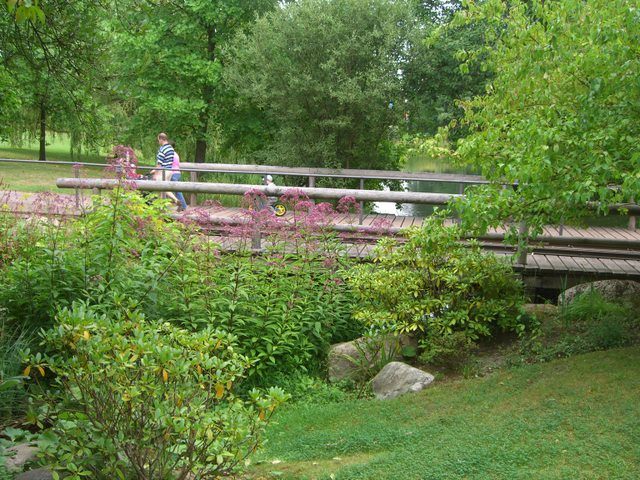 Parkweg- und Parkbahnbrücke / Fließ von der Westquelle
