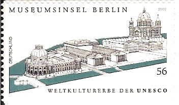 Pergamonsteg 56 Cent Briefmarke aus Deutschland, auf der Briefmarke die rechte Brücke
