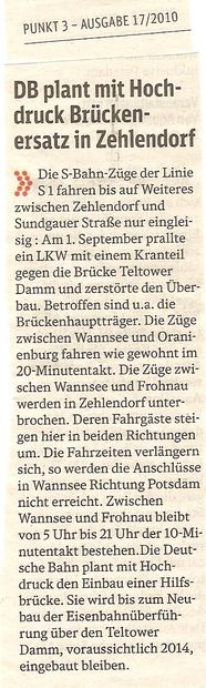 DB plant Brückenersatz nach Beschädigung