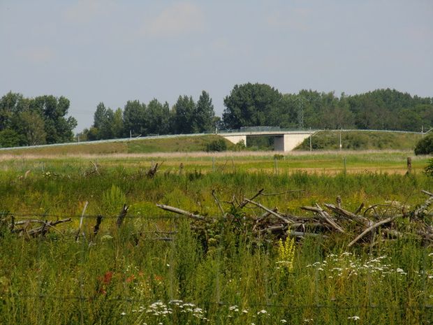 Strassenbrücke an der Luchssiedlung / EU Strecke Berlin - Wismar