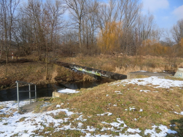 Gasrohrbrücke an der Altentreptower Straße / Wuhle