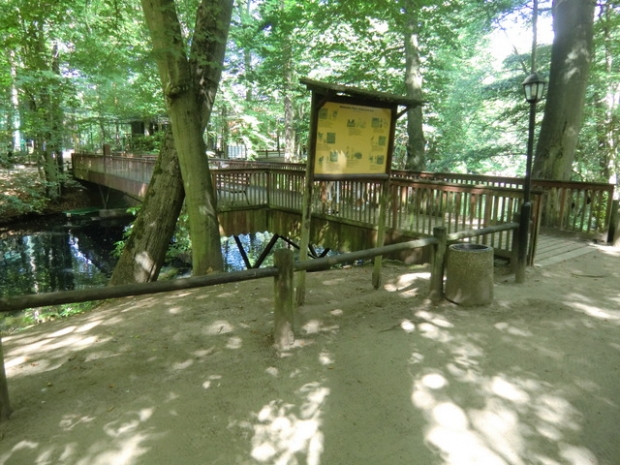 Fußwegbrücke / Teich im Zoo