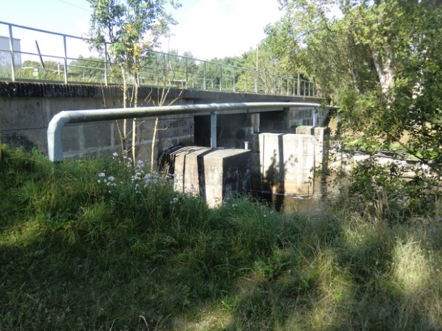Waldstraßenbrücke / Zarow, im Bildhintergrund