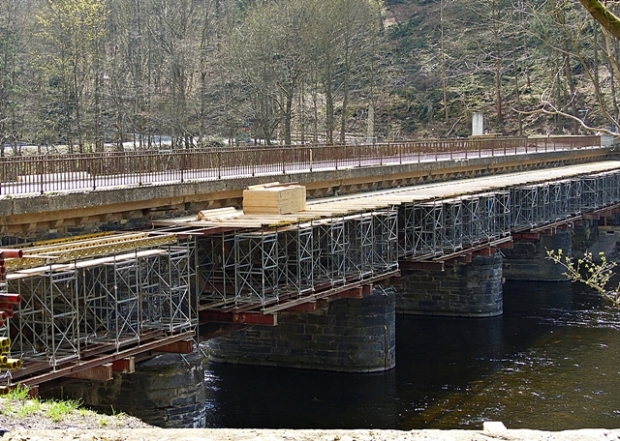 Elisabethbrücke L 1102 Lobensteiner Straße / Saale,Beginn einer Sanierung