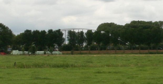 Der Brückenüberbau auf dem Montageplatz in Nigtevegt