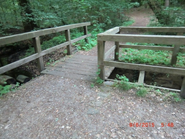Fußwegbrücke zur Nachtigalleninsel / Fließ