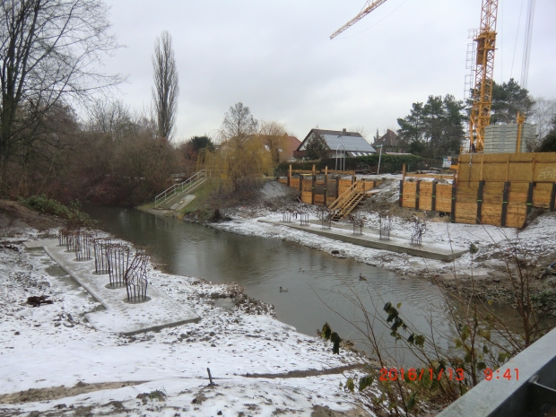 Zimmermann - Linden Straßenbrücke / Wuhle - Winterbaustelle