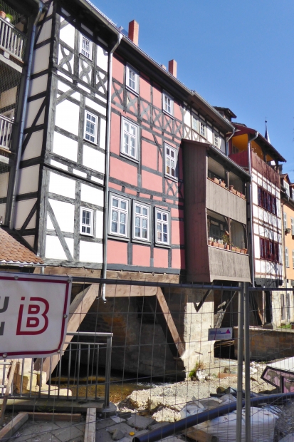 Krämerbrücke, während Renovierungsarbeiten März 2017