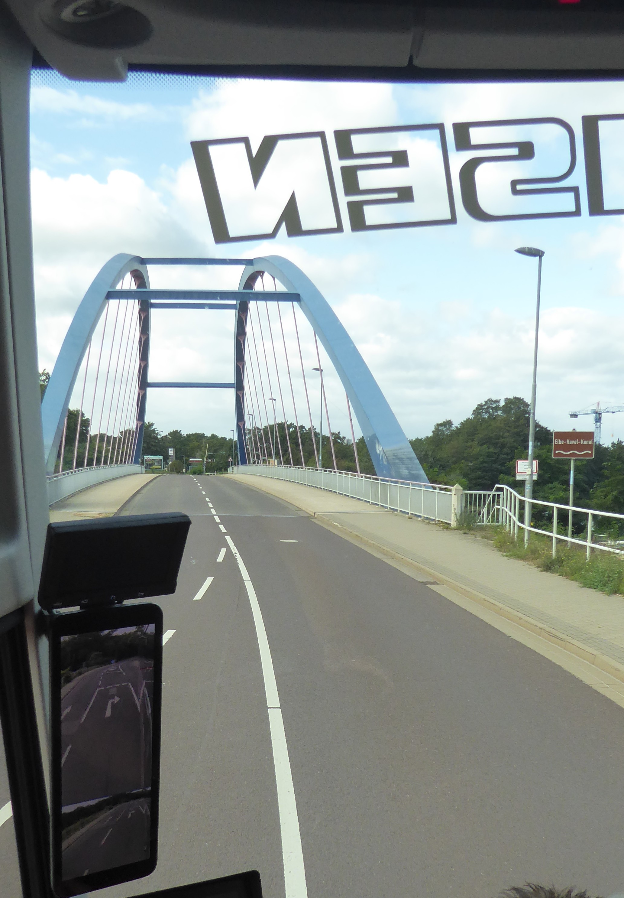 Die Friedensbrücke in Genthin über dem Elbe-Havel-Kanal