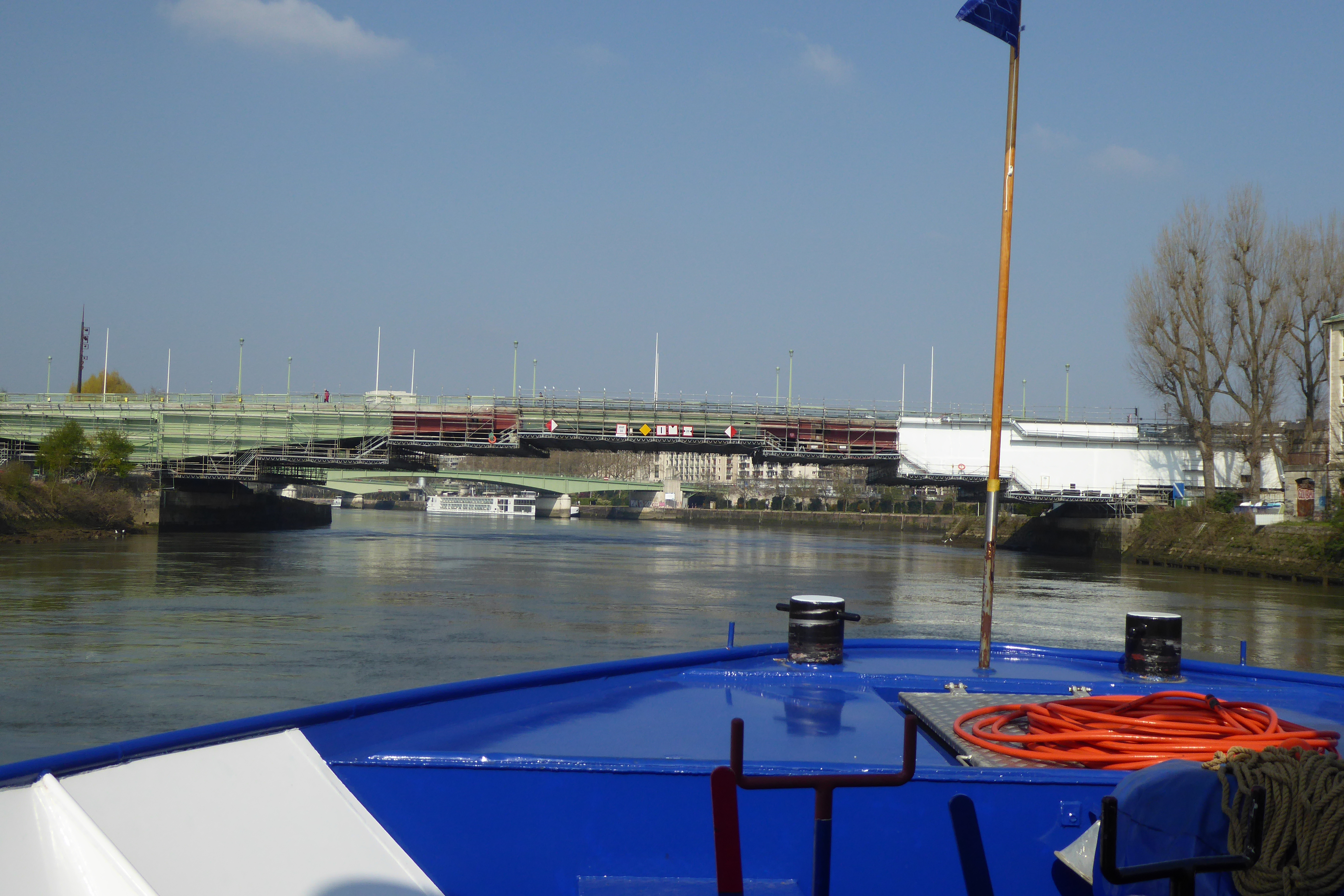 Pont Mathilde während Restaurierung 2026, Blick von Osten