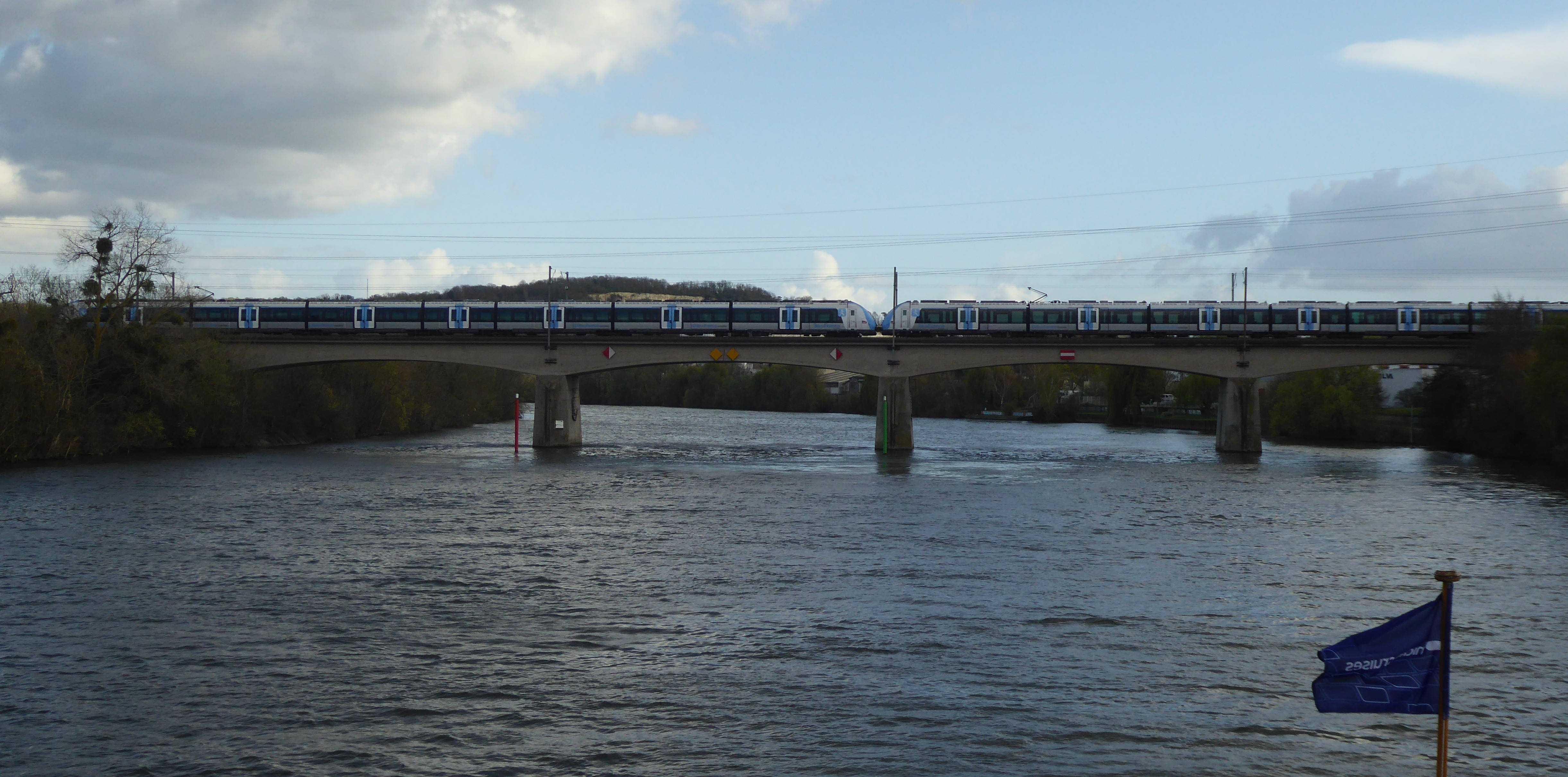 Eisenbahnbrücke bei Mantes-la-Jolie, Ansicht v. N