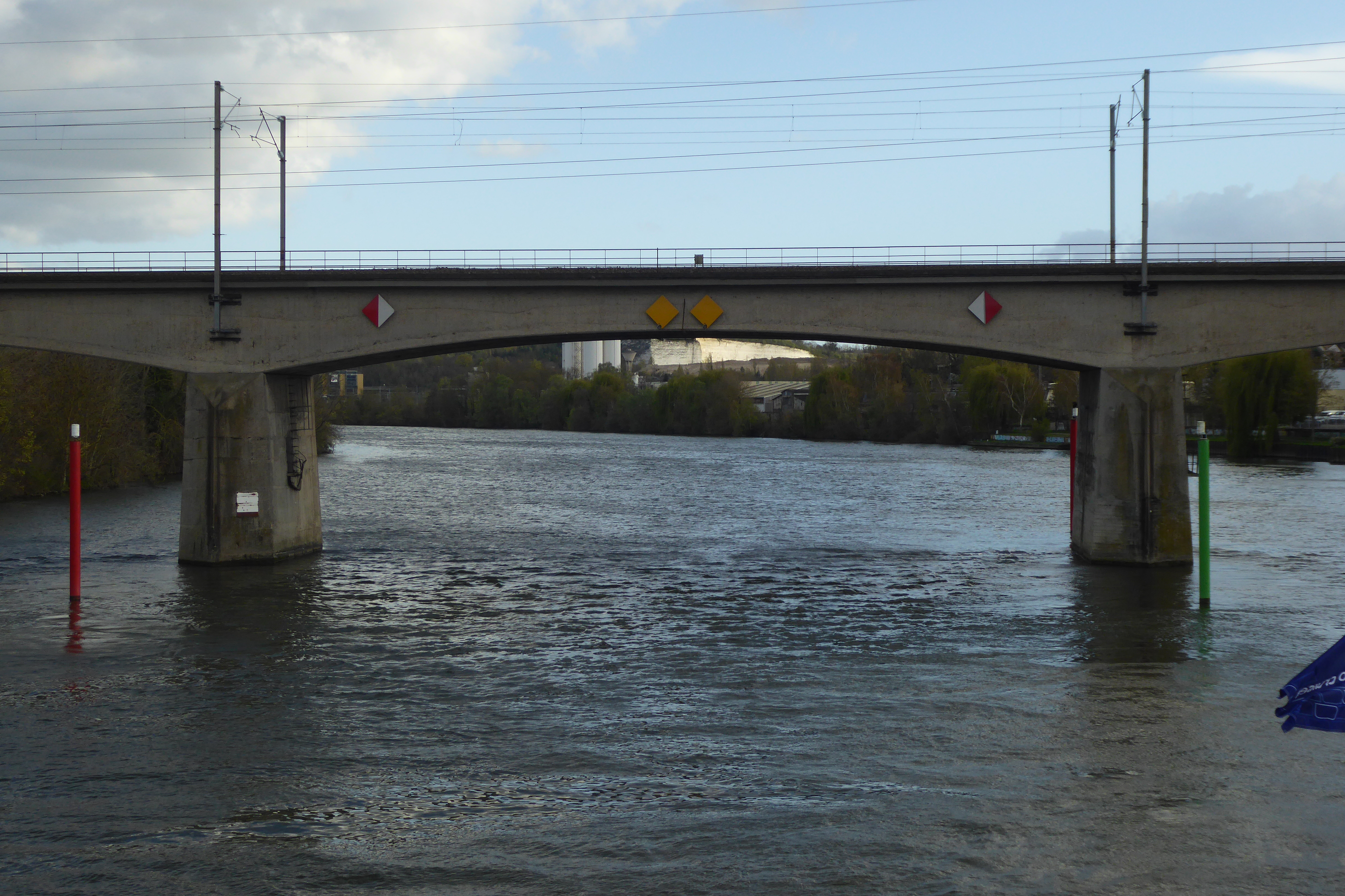 Eisenbahnbrücke bei Mantes-la-Jolie, Ansicht v. N