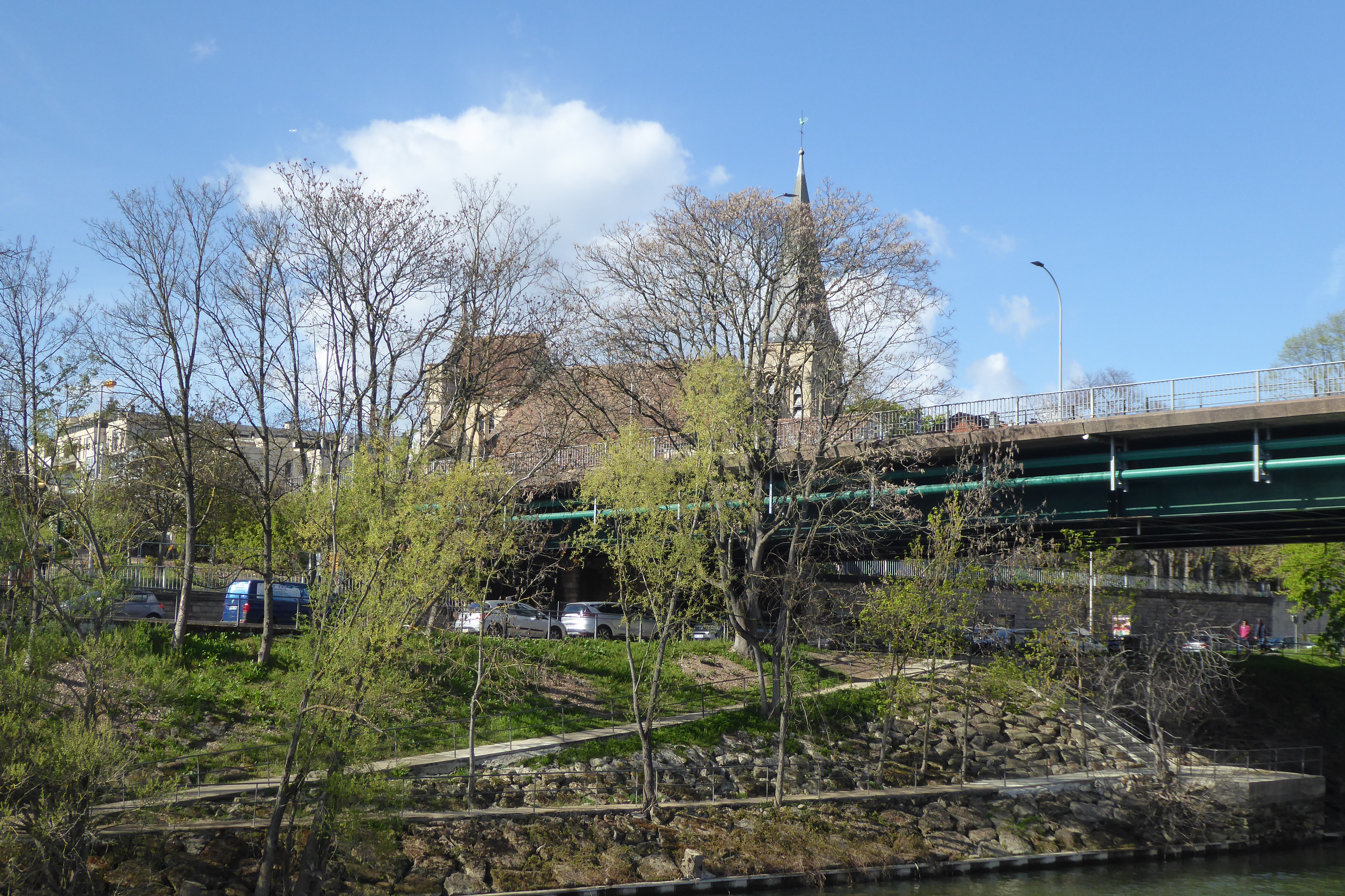 Pont de Chatou zwischen Chatou und Rueil-Malmaison, Blick v. SO aus rechte Flussufer