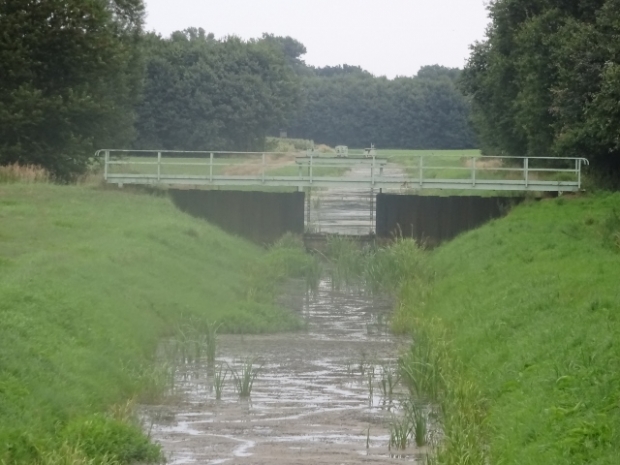 Arbeitswegbrücke an einer Staustufe / Schmaldiemen