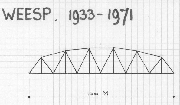 Schematische Darstellung der Brücke vor 1971