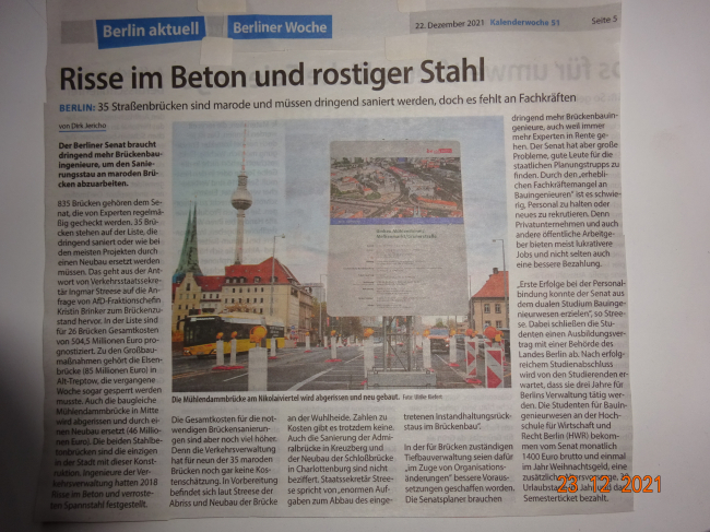 Neue Salvador Allendebrücke / Spree