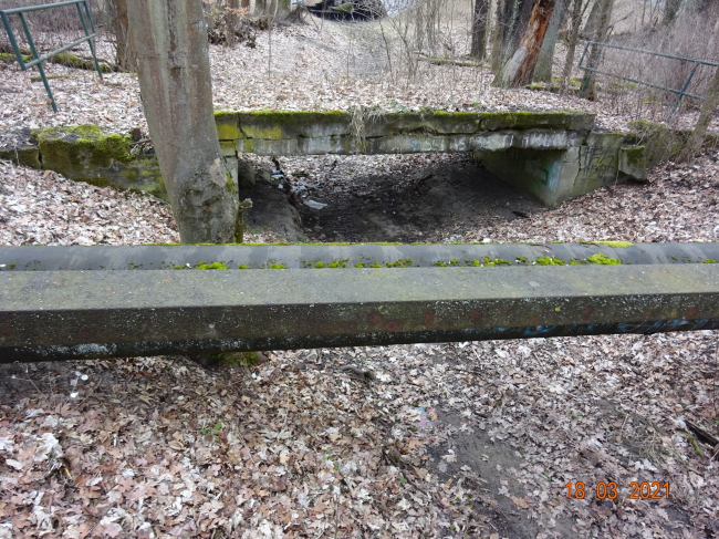 Rohrbrücke im Forst Fredersdorfer Mühlenfließ, in der Bildmitte