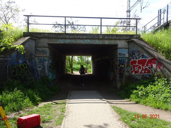 EÜ Strecke Berlin- Bernau - Stralsund / Weg am Bahnhof Friedenstal